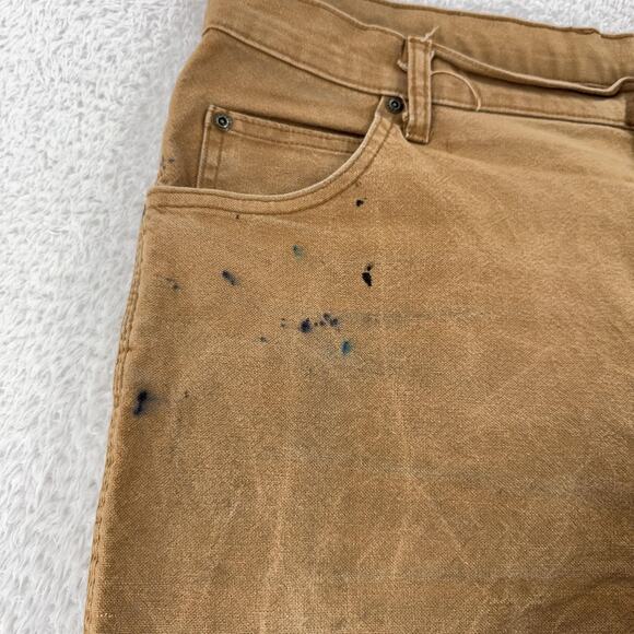 Dickies Carpenter Pants Mens 37x30 Brown Distressed Workwear Utility Canvas - Picture 7 of 12